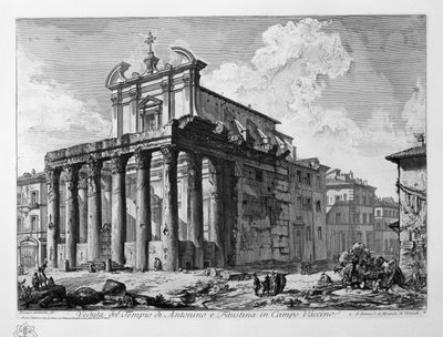 View of the Temple of Antoninus and Faustina in Campo Vaccino by Giovanni Battista Piranesi
